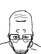 closed_mouth glasses neutral stubble subvariant:neutralplier upside_down variant:markiplier_soyjak // 600x800 // 101.5KB