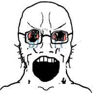 crying glasses open_mouth red_eyes stubble subvariant:crying_soyak subvariant:soyak_front variant:soyak // 1200x1200 // 211.8KB