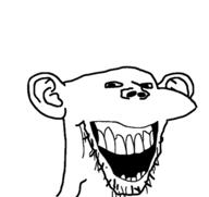 ear laughing open_mouth soyjak stubble subvariant:splicejak template variant:impish_soyak_ears // 485x457 // 25.7KB