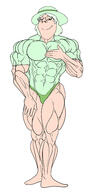 buff clothes cute eyelashes female femjak full_body glasses green_eyes green_hair green_shirt hair happy hat muscular_female neutral oh_my_god_she_is_so_attractive smile soyjak subvariant:gapejak_female tshirt variant:gapejak white_skin // 1909x3840 // 1.5MB