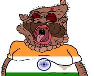 ack bindi brown_skin dead fat flag gelisht_(namefag) glasses hanging hindu hinduism india indian indian_flag kernung open_mouth pajeet red_eyes rope sweating tongue variant:mlechajak yellow_teeth // 1284x1032 // 51.9KB