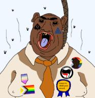 amerimutt big_lips big_nose breasts collar ear fat flag:minor_attracted_person flies hanging head map_(pedophile) meta:op_took_a_selfie_of_xerself meta:tagme obese pedophile rope rotten_teeth stink_lines stinky subvariant:fatass_amerimutt suicide sweating sweaty tits trend:slopjak unibrow variant:bernd white_shirt white_skin wrinkles yosack_jaki_(tranny) // 1141x1174 // 137.2KB