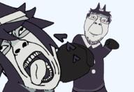 book boxing boxing_glove buck_teeth crown fight full_body fundamental_paper_education hair horn kevin_fpe lizzy nerd punch skirt variant:bernd // 1024x704 // 243.9KB