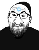 biting_lip clothes cross_eyed ear glasses hat judaism kike kippah large_nose soyjak star_of_david stubble variant:cirrus // 800x1024 // 48.7KB