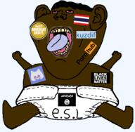 artist:sloptranwnbag black_lives_matter black_skin diaper discord esl kuzdif_(user) open_mouth pornhub subvariant:pissbaby thailand variant:impish_soyak_ears // 1480x1452 // 225.3KB