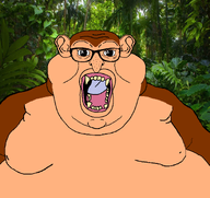 amazonas ear fat fatass glasses jungle lips long_nose monkey obese open_mouth subvariant:branigger subvariant:brankey variant:brandon variant:meximutt variant:monkeyjak yellow_teeth // 1675x1583 // 1.5MB