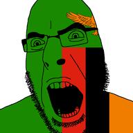 angry country flag glasses open_mouth soyjak stubble variant:cobson zambia // 721x720 // 30.0KB