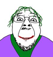 batman_(series) closed_mouth clothes dc_comics glasses green_hair joker_(dc) lipstick mustache smile stubble variant:bernd // 2014x2164 // 294.0KB