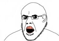 ear glasses lips oh_my_god_she_is_so_attractive open_mouth soyjak stubble subvariant:narge variant:cobson // 2360x1640 // 641.1KB