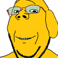 animal dog ear glasses janny smile soyjak stubble subvariant:wholesome_soyjak variant:gapejak yellow // 600x800 // 18.1KB