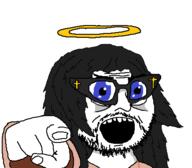 beard blue_eyes christianity halo jesus pointing variant:soytan // 436x382 // 7.3KB