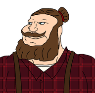 2010s beard blue_eyes brown_hair button clothes hair_bun hairband manbun millenial muscles muscular_male mustache plaid red_shirt smile subvariant:mexiaryan suspenders tartan transparent_background tshirt variant:meximutt white_skin // 886x872 // 76.9KB