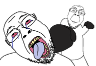 2soyjaks ack bloodshot_eyes boxing boxing_glove crying fight glasses punch smile template transparent_background variant:bernd // 1013x700 // 58.0KB
