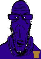 badge beard black_eyes creepy distorted evil five_nights_at_freddy's glasses ominous purple_guy purple_skin smile soyjak stubble subvariant:euromutt subvariant:longeuro subvariant:longplier transparent transparent_background variant:markiplier_soyjak white_pupils william_afton // 430x626 // 24.4KB