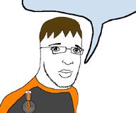 3 award booru brown_hair celebrity chud_(soybooru) closed_mouth dan drake glasses hair rap rapper soyjak speech_bubble speech_bubble_empty stubble variant:drakejak // 697x582 // 41.0KB