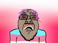 adolf_hitler angry argument brown_skin chud fight green_eyes jews nazism pink_hair red_tshirt swastika tranny transgender_flag troon variant:bernd variant:chudjak yapping // 1440x1080, 34.1s // 14.0MB