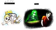 2soyjaks arm art aryan breasts castle_crashers central_intelligence_agency drawfag drawing female full_body geometry_dash glasses glowie glowing green_hair green_skin hair hand knight lips reaching_out red_shirt request shadow subvariant:chudjak_front sunglasses sword table the_binding_of_isaac tongue tongue_out variant:chudjak yellow_hair // 4518x2435 // 5.8MB