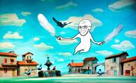 beard bird feather full_body glasses smug soyjak variant:soyak wallpaper windows_7 // 900x552 // 1.1MB