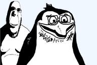 2soyjaks animal open_mouth penguin soyjak stubble subvariant:hornyson variant:cobson variant:ricojak // 1071x720 // 22.4KB