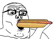 eating food hand holding_object hotdog mustard open_mouth sausage variant:tony_soprano_soyjak // 850x600 // 15.4KB