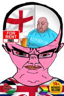 anger_mark angry beer bloodshot_eyes british crying ear england fat flag flag:england flag:palestine flag:progress_pride_flag flag:united_kingdom free_palestine glass glasses hair norf_fc obese pink pins reform_uk refugees_welcome rent_free sign soyjak sticker subvariant:chudjak_front sweating united_kingdom variant:chudjak vein yellow_teeth // 1000x1505 // 557.6KB