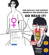 abundant_life_christian_school_shooting angry arm artist:ptr100 award blood clenched_teeth closed_mouth clothes cracked_teeth ear glasses google_drive hair hand holding_object man natalie_rupnow nosebleed pointing samantha_rupnow seething severd_head_(user) smile soyjak stubble subvariant:feralrage text variant:bartender variant:feraljak woman // 612x680 // 69.9KB