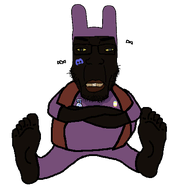 bunny_ears circus_2_(namefag) clothes flag:minor_attracted_person flies foot glasses hat jax_(the_amazing_digital_circus) jax_pedo lips meta:namefags nigger no_background overalls pedophile sitting stubble subvariant:chudplier the_amazing_digital_circus transparent_background variant:markiplier_soyjak yellow_sclera // 400x427 // 32.6KB