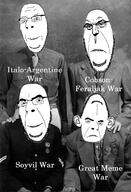 artist:sectionalism bald black_and_white clothes glasses grin hair history irl irl_background necktie photo punisher_face stubble subvariant:hornyson subvariant:nucob suit uniform united_states upside_down variant:cobson veteran // 1400x2048 // 746.2KB