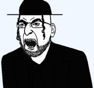 better_call_saul breaking_bad clothes ear glasses hair hat judaism law necktie open_mouth saul_goodman soyjak stubble tv_(4chan) variant:saul // 444x415 // 13.2KB