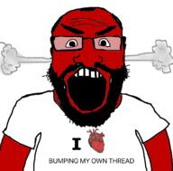 angry arm balding beard bump clothes fume glasses hair heart open_mouth soyjak subvariant:science_lover variant:markiplier_soyjak // 800x789 // 168.3KB