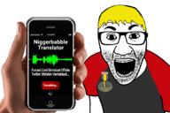 angry anti_sharty arm blond clothes finger glasses google_voice hair hand holding_object holding_phone irl meta nate niggerbabble open_mouth oscilloscope phone screaming soyjak soyteen stubble text translator tshirt variant:el_perro_rabioso // 1500x1000 // 158.6KB