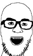 bald beard coal glasses open_mouth stubble teeth variant:unknown white_background white_skin // 406x685 // 6.8KB