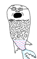 andrew_visser bald fins fish gartic_phone gills glasses mermaid open_mouth stubble transparent_background variant:unknown // 758x1208 // 107.0KB