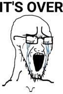 bald closed_eyes crying glasses hair its_over open_mouth soyjak stretched_chin stretched_mouth stubble text variant:soyak // 785x1170 // 21.3KB