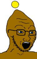 alien blue_eyes brown_skin chao_(sonic) glasses open_mouth sega sonic sonic_adventure_2 sonic_the_hedgehog soyjak stubble variant:soyak video_game // 643x1026 // 33.0KB