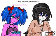 ^_^ anime blue_eyes blue_hair breasts bury_pink_gril clothes female game_controller hair hat headband headphones holding_game_controller holding_object madoka_magica mist necklace nintendo nintendo_switch oekaki pink_skin pout raised_eyebrow s4s_(4chan) super_smash_bros variant:soytan video_game // 698x456 // 56.1KB