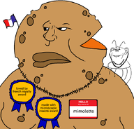 2soyjaks award bug cheese flag flag:france france glasses hello_my_name_is_(sticker) mimolette series:cheese_mutts soyjak stubble transparent_background variant:impish_soyak_ears variant:meximutt // 888x849 // 62.7KB