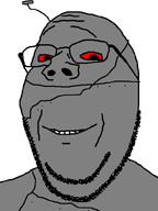 antenna bald dot grey_skin line machine red_eyes robot smile stubble subvariant:wholesome_soyjak transparent_background variant:gapejak white_teeth wrinkles // 600x800 // 10.6KB