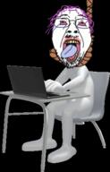 animated bloodshot_eyes computer crying glasses hanging rope sitting soyjak spinning stubble tranny typing variant:bernd // 290x449 // 480.3KB