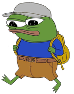 amphibian animal backpack belt blue_shirt closed_mouth clothes foot frog full_body green_skin hand lips nas nas:pepe pepe pepe_the_frog subnas:apu transparent_background // 595x756 // 261.5KB