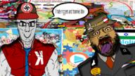 2soyjaks autism autism_patient_award award badge bbc beard brown_skin bucket_hat buff bull bvll cuckold faggot flag:lgbt_pride_flag flag:minor_attracted_person glasses gone_fishinq grey_skin heinrich_himmler map_(pedophile) nazism nigger pedophile pride_flag queen_of_spades roblox rotten_teeth ruben_sim shadow slopjak soyjak speech_bubble strong stubble subhuman subvariant:muscular_chud swastika tongue tranny variant:bernd variant:chudjak yellow_sclera yellow_teeth // 1280x720 // 1.1MB