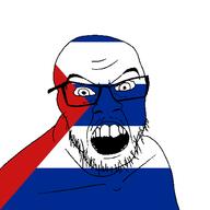 angry country cuba flag glasses jacksepticeye looking_at_you mustache open_mouth soyjak stubble teeth variant:feraljak youtube // 1500x1500 // 26.3KB