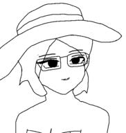 anime closed_mouth clothes female glasses hair hat komi_san_cant_communicate komi_shuuko smile soyjak style_emulation // 471x498 // 8.7KB