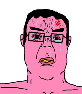 anger_mark angry bloodshot_eyes crying hair leaking meta:not_a_fucking_duplicate pink_skin remake resized rotten_teeth series:pink_rage subvariant:a24_slowburn_chudjak sweating teeth template variant:a24_slowburn_soyjak variant:chudjak yellow_teeth // 453x520 // 9.1KB