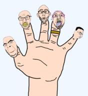 5soyjaks finger hand soyjak thumb variant:bernd variant:chudjak variant:cobson variant:feraljak variant:nojak white_skin // 1170x1275 // 287.3KB