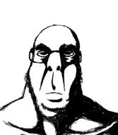 closed_mouth glasses punisher_face redraw soyjak stubble subvariant:hornyson variant:cobson // 745x854 // 21.9KB