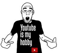 arm autism black_shirt clothes ear glasses hand open_mouth pointing soyjak stubble text tshirt variant:shirtjak youtube // 618x559 // 9.5KB