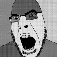 dithered dithering glasses soyjak stubble variant:cobson // 721x720 // 11.1KB