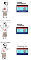 angry arm bloodshot_eyes chud closed_mouth clothes communism crying full_body glasses hair hand hands_up leg nazism news npc open_mouth pointing pol_(4chan) russia shorts soyjak swastika text tshirt ukraine variant:chudjak // 1732x3335 // 577.8KB