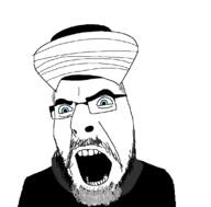 Grand_mufti_of_jerusalem amin_al_husseini blue_eyes glasses grey_hair islam open_mouth teeth turban variant:cobson // 1124x1104 // 21.1KB